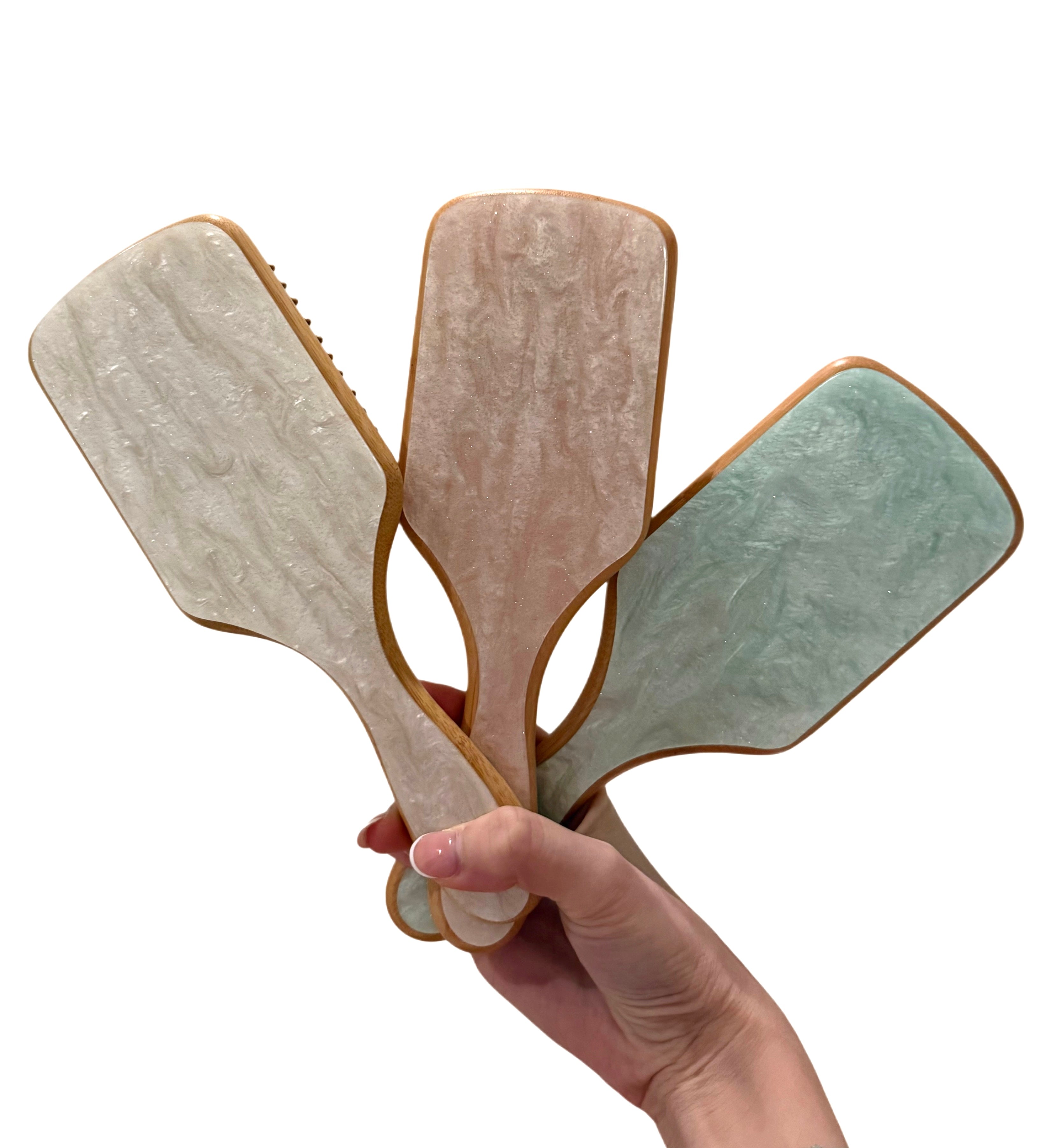 Spazzola in bamboo personalizzabile (set)