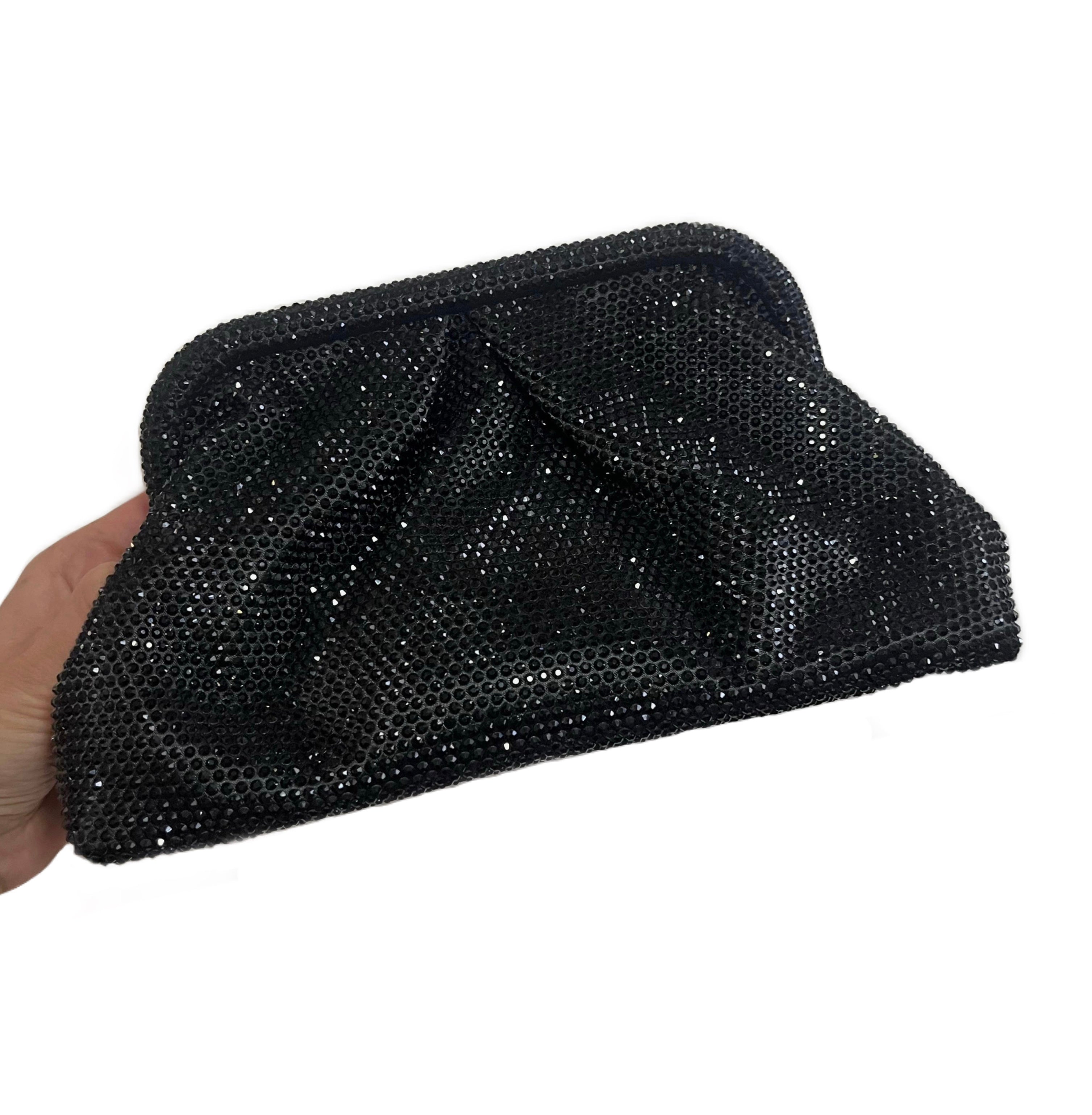 Pochette strass con tracolla