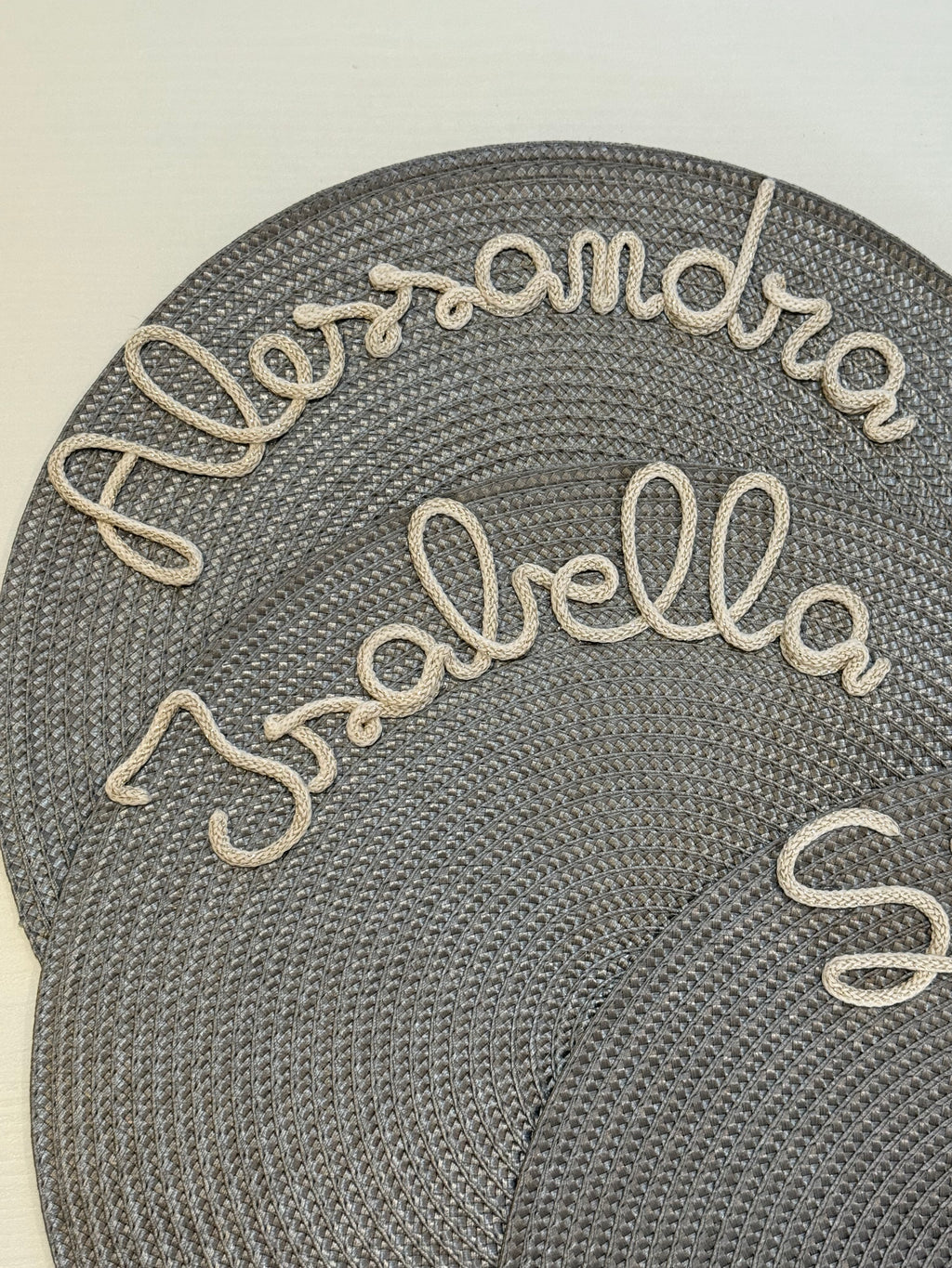 Tovagliette personalizzate grigio chiaro