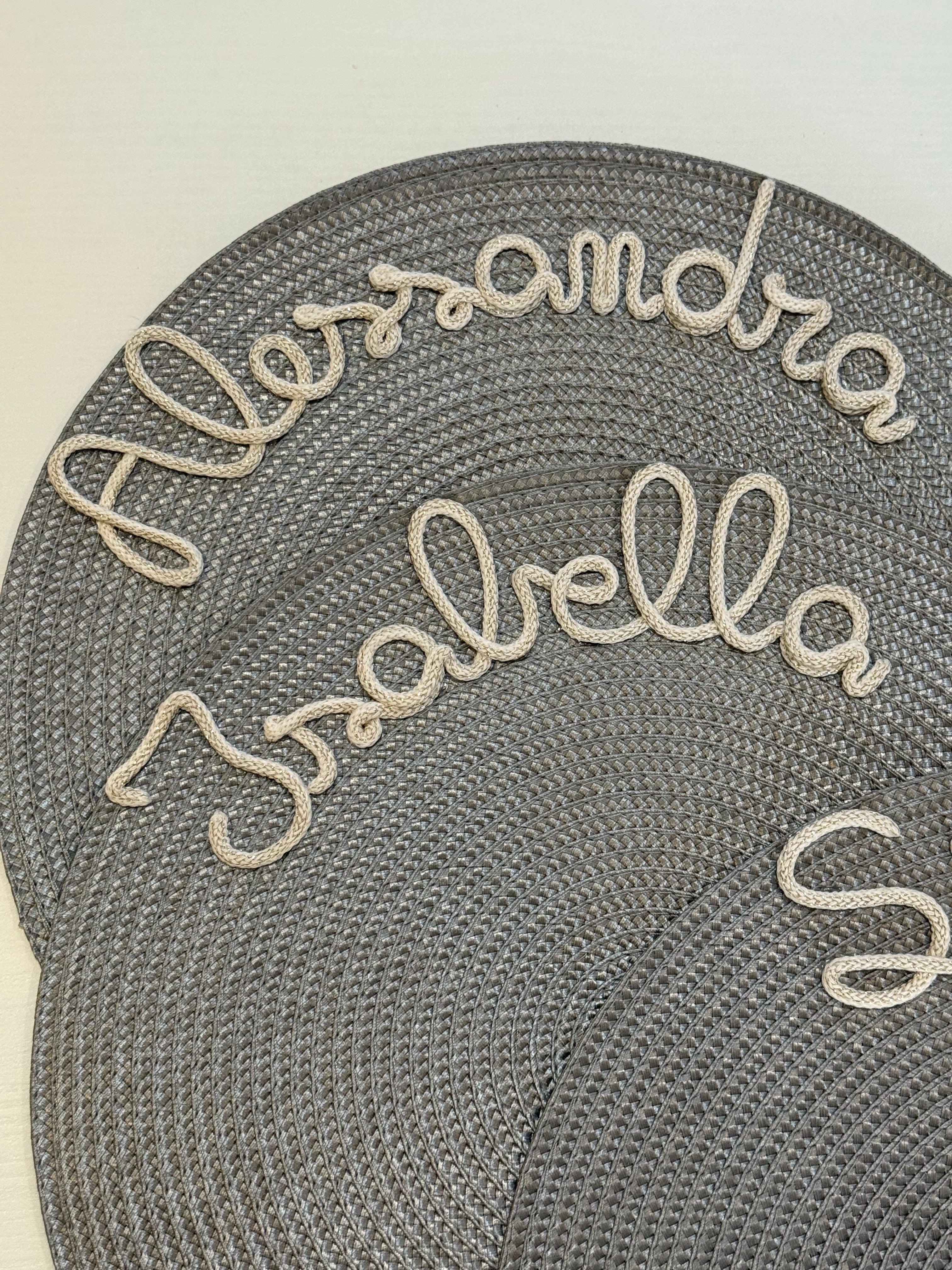 Tovagliette personalizzate grigio chiaro