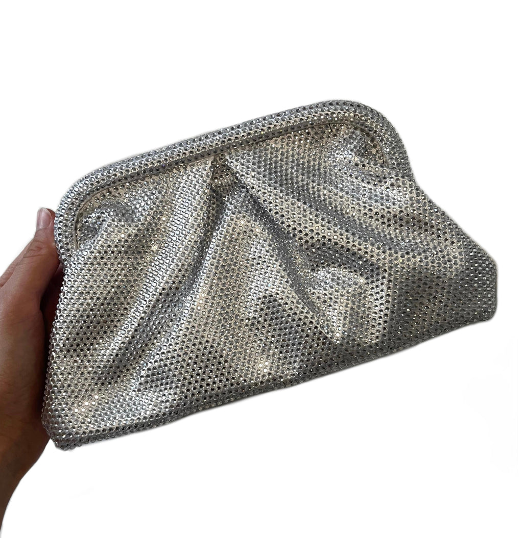 Pochette strass con tracolla