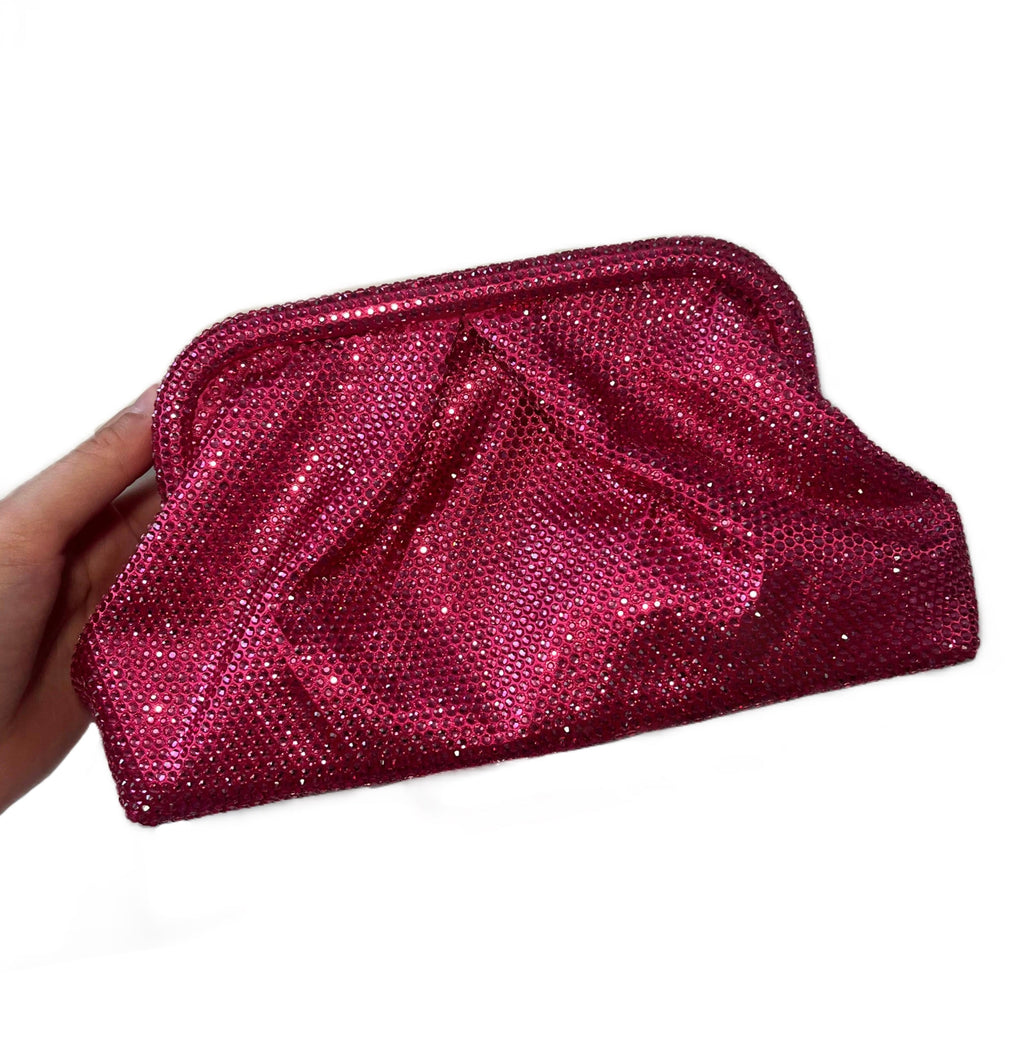 Pochette strass con tracolla