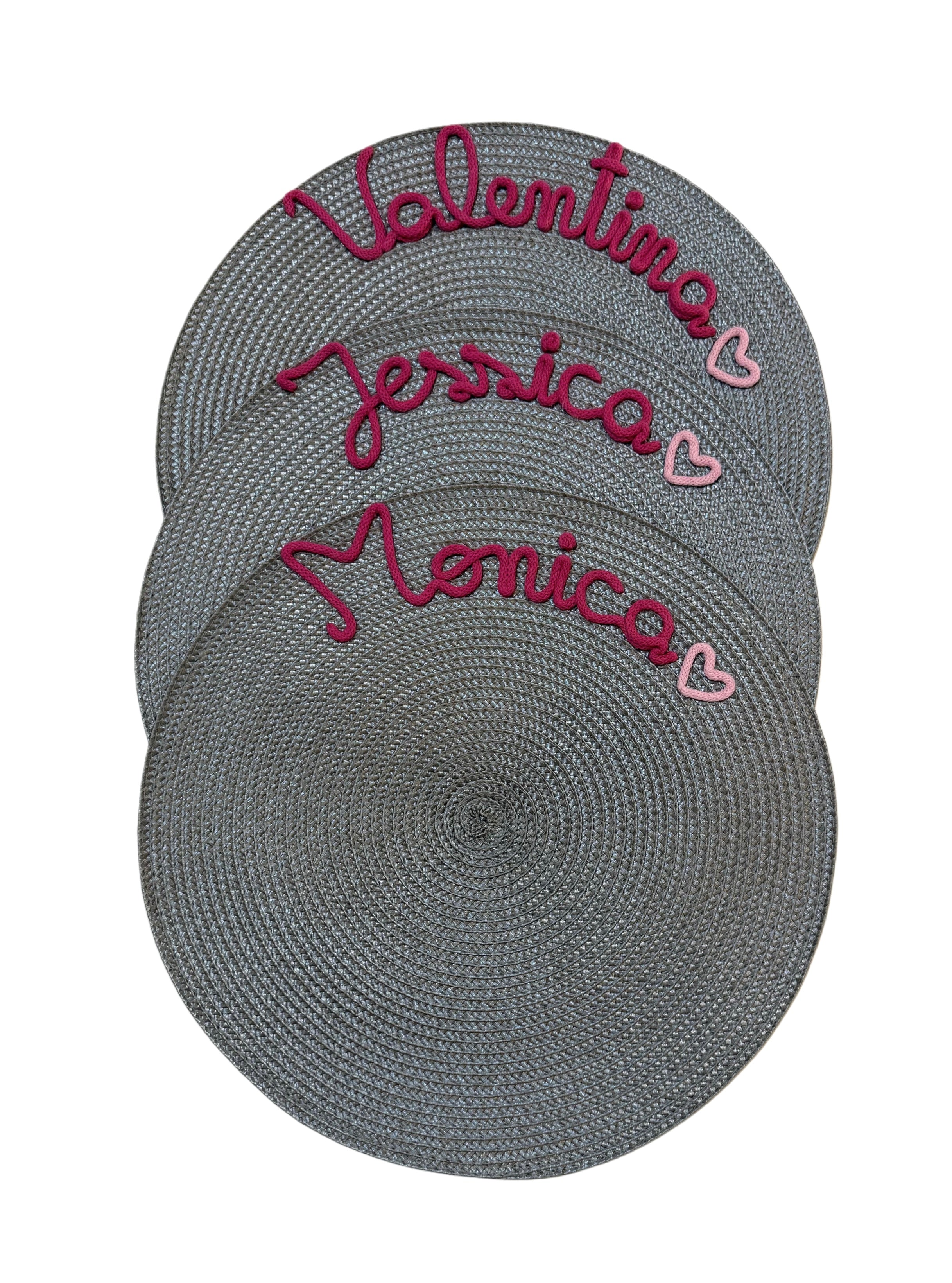Tovagliette personalizzate grigio chiaro