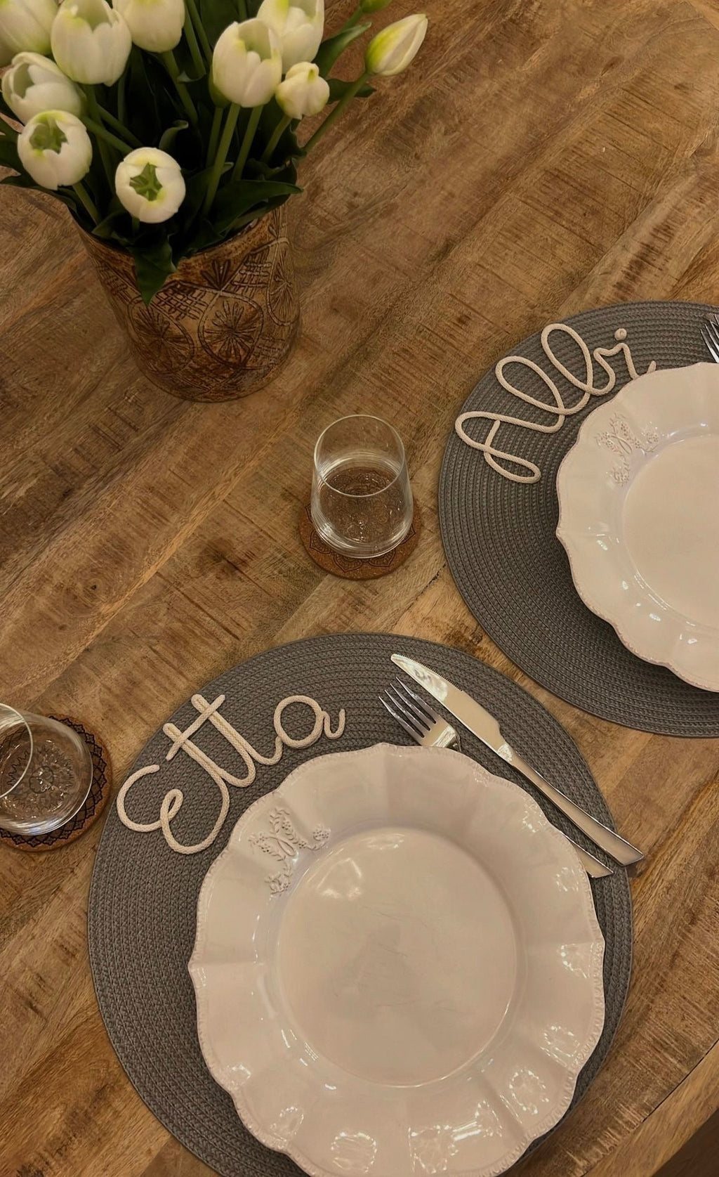 Tovagliette personalizzate grigio chiaro