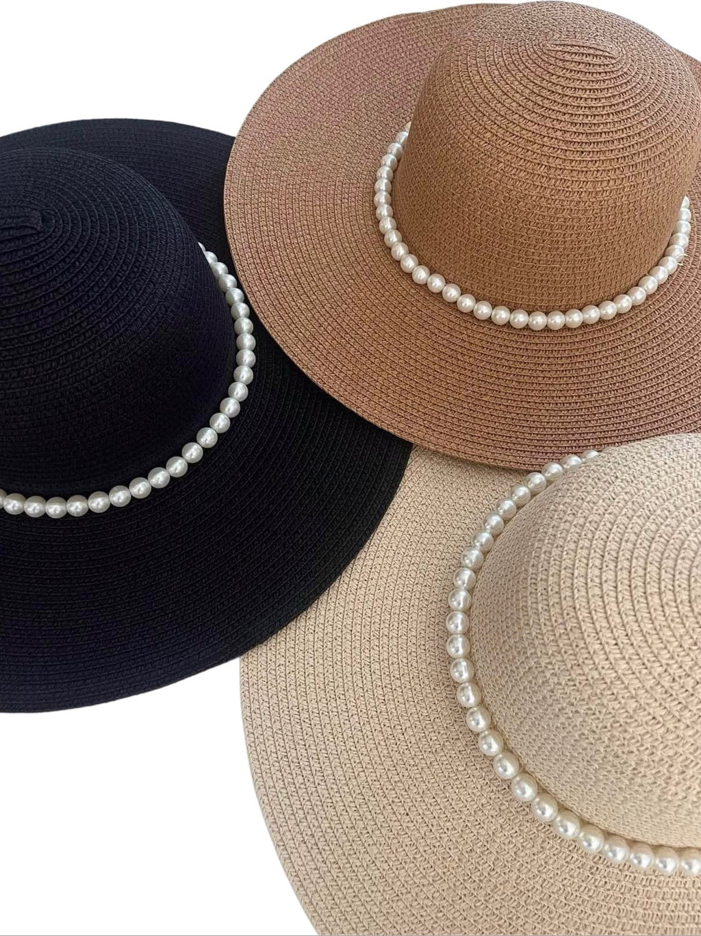 Cappelli da sole con cinturino in perle