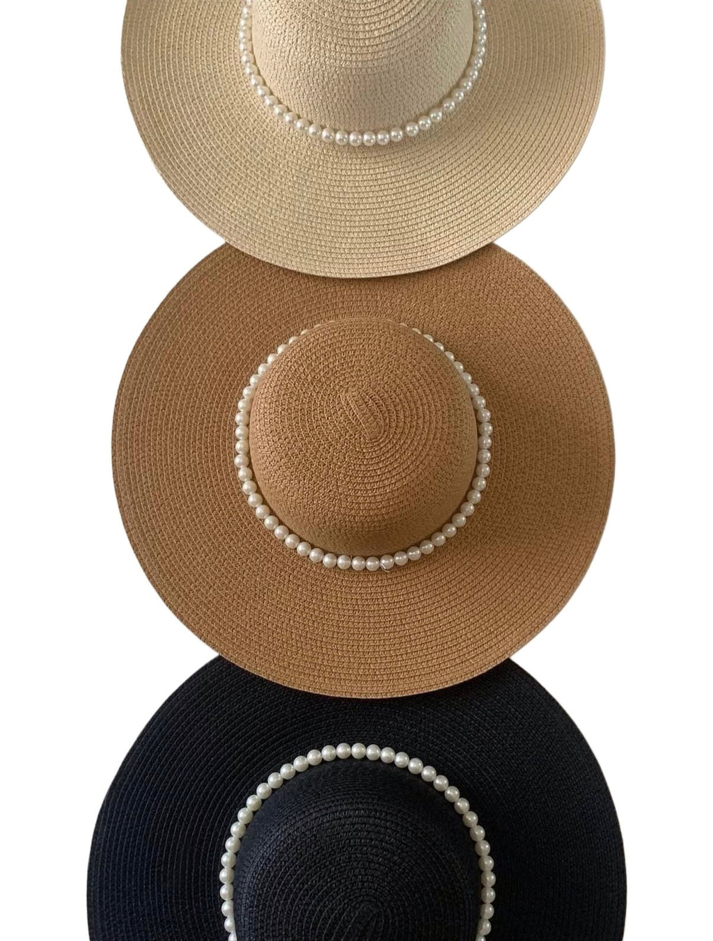 Cappelli da sole con cinturino in perle