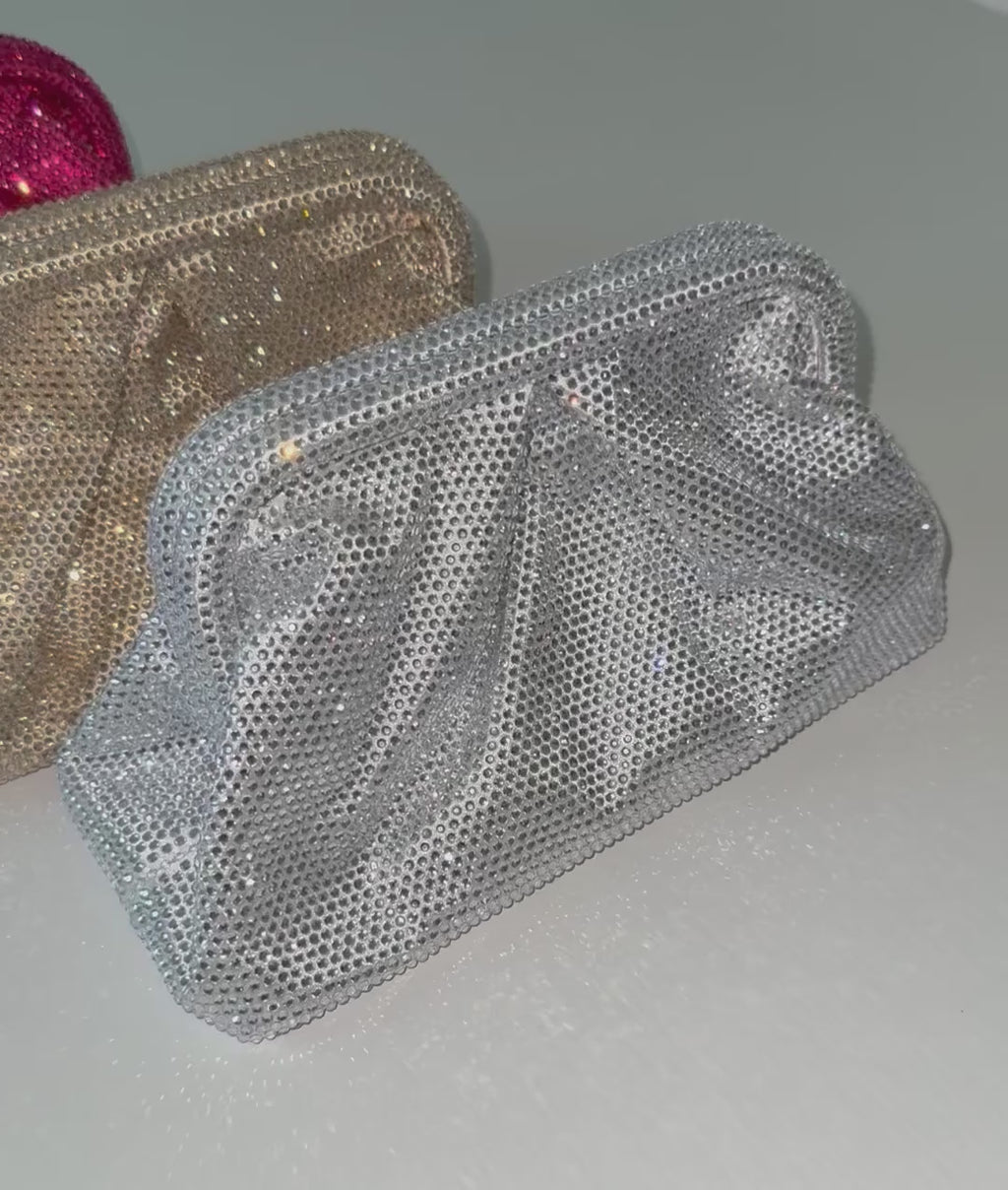 Pochette strass con tracolla